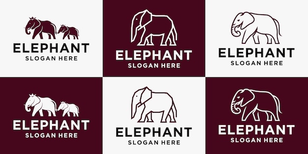 Vector elephant logo elephant logo design with technology concept with gradient color