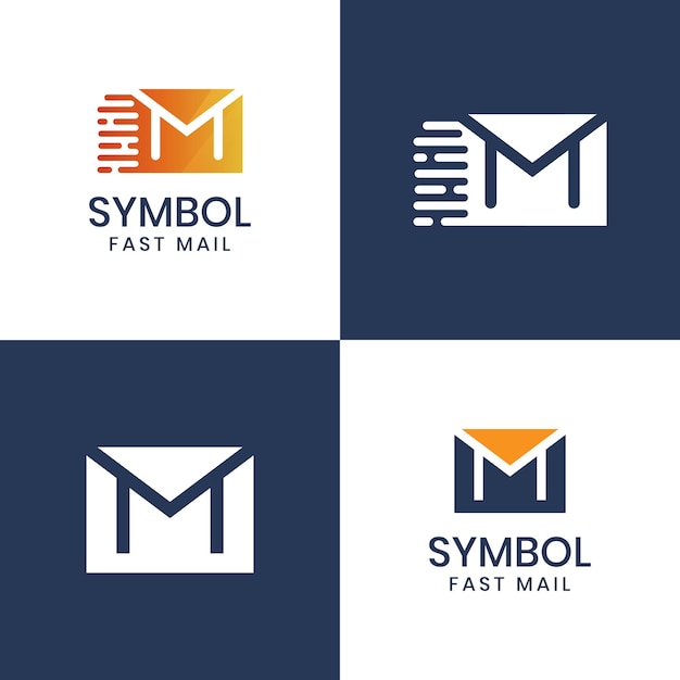 Vector email logo symbol elements. fast inbox envelope logo icon design