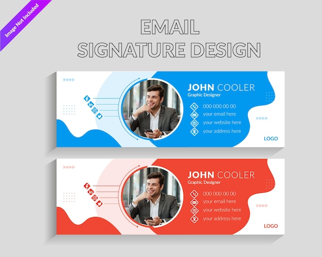 Vector email signature or email footer and personal social media facebook cover design template