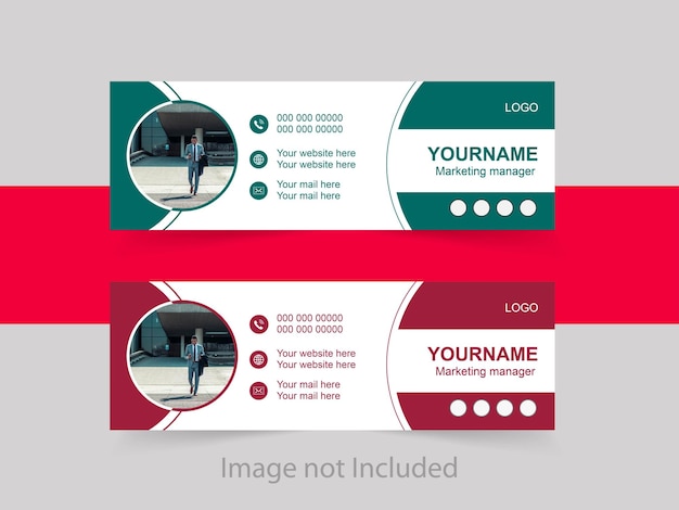 Vector email signature template or email footer and personal facebook cover