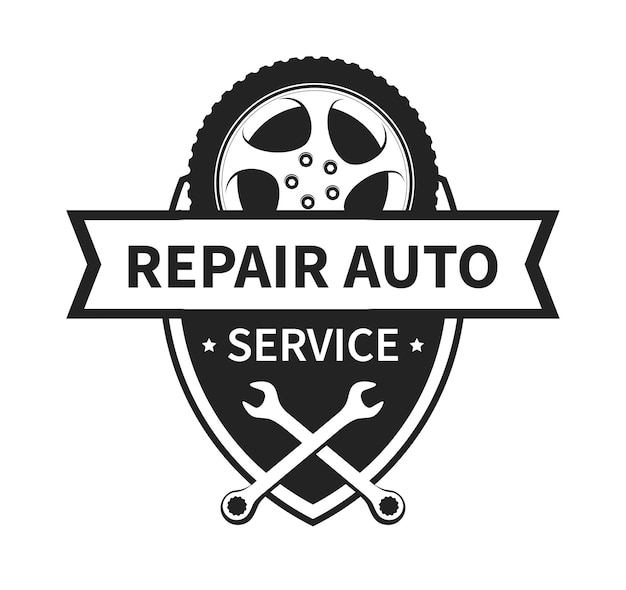 Vector vector emblem for repair car and tire service