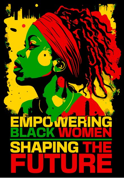 Vector vector empowering black women, shaping the future