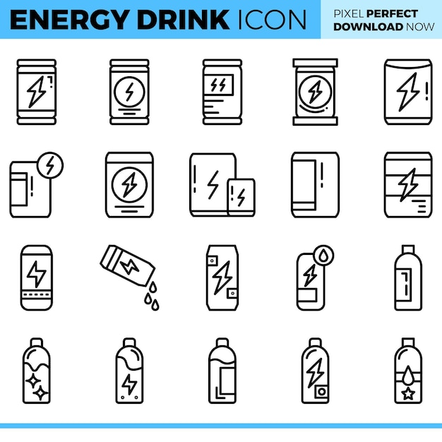 Vector Energy Drink icon set