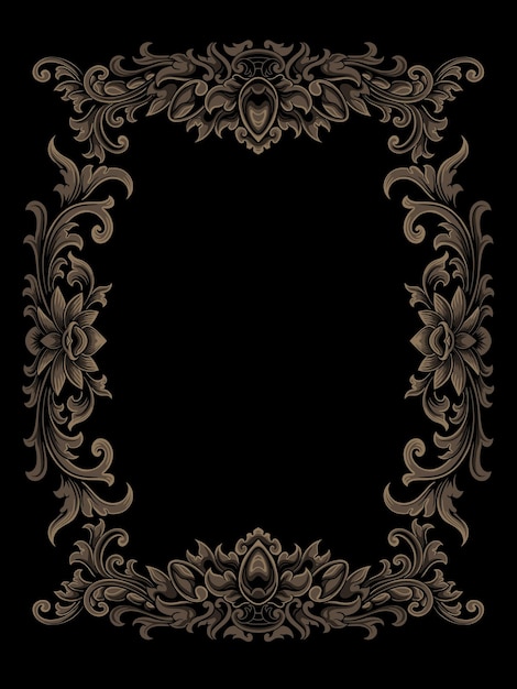 vector engraved ornament design for color wedding invitations editable