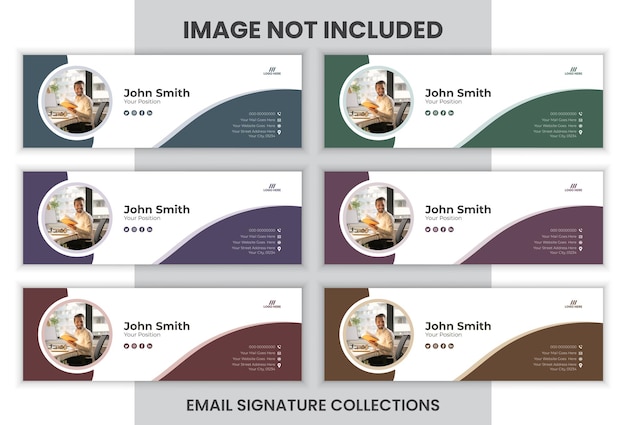 Vector eps business email signature or email footer design template set