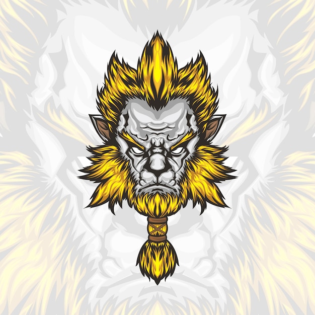 Vector esport logo the golden of crazy monkey