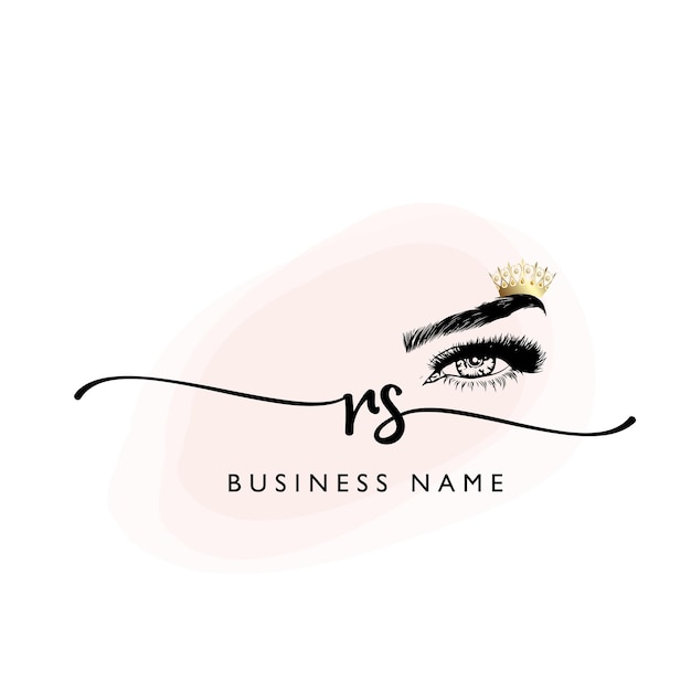 Vector vector eyelash feminine beauty queen logo template