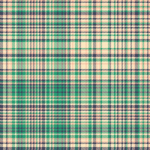 Vector fabric textile of pattern seamless tartan with a plaid texture background check in mint and orange colors