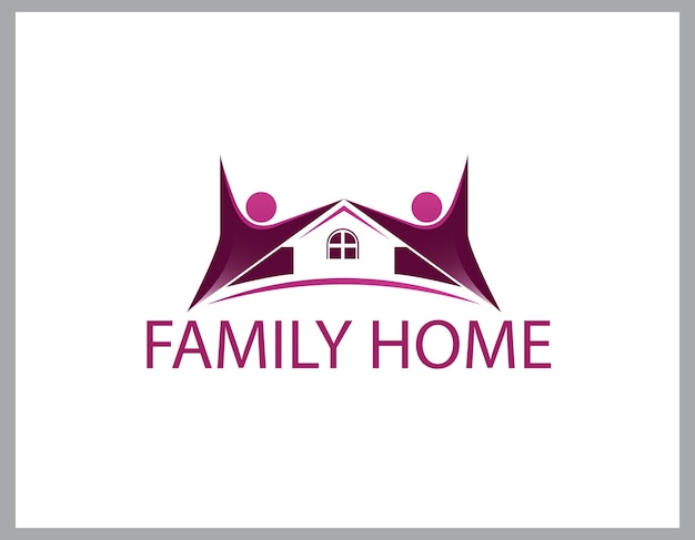 Vector family home logo vector emblem a design concept with simple people logo design