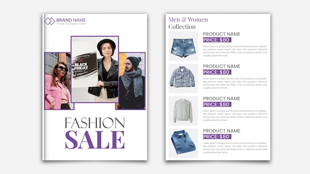 Vector fashion catalog design template