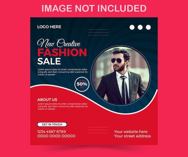 Vector fashion sale instagram post and social media banner template premium vector