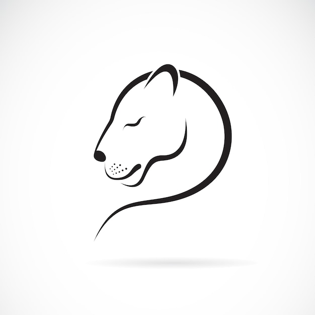 Vector of female lion design on white background. Wild Animals. Female lion logo or icon. Easy editable layered vector illustration.