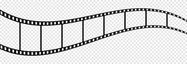 Vector film strip PNG Roll of retro film strip on isolated transparent background