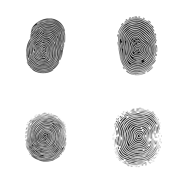 Vector Fingerprints Set of Clean and Simple Prints Vector minimalistic illustration