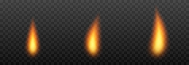 Vector fire flame on an isolated transparent background Candle fire png fire png flame