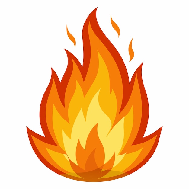 Vector Fire icon in white background