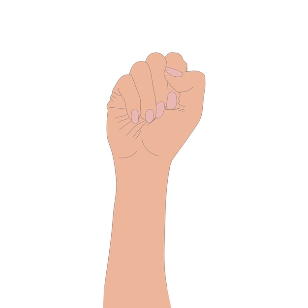 Vector fist illustration hand isolated on white background