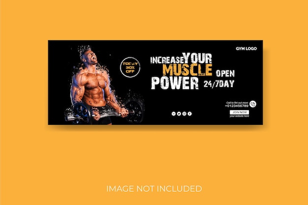 Vector vector fitness gym training facebook timeline cover banner template