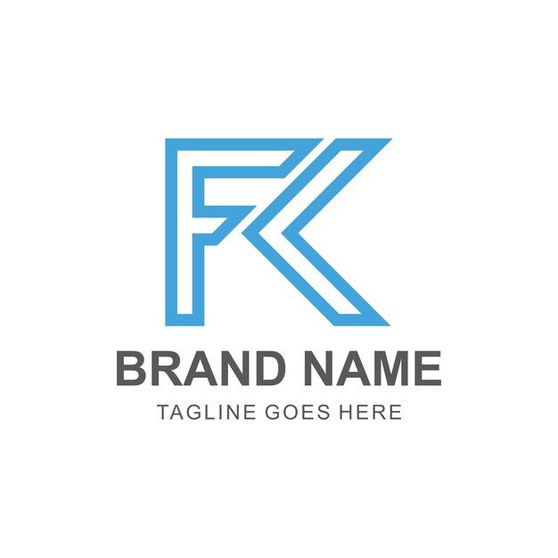 Vector vector fk monogram logo template