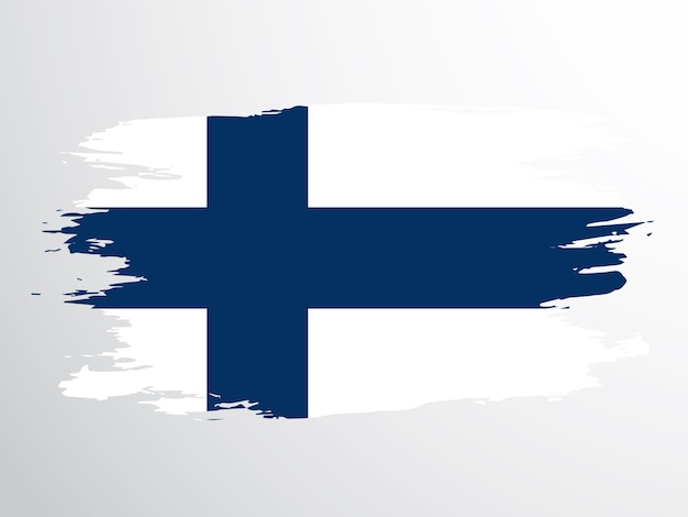 Vector flag of Finland drawn with a brush