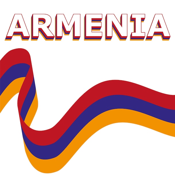 Vector flag ribbon Armenia. Template for Independence Day poster design.