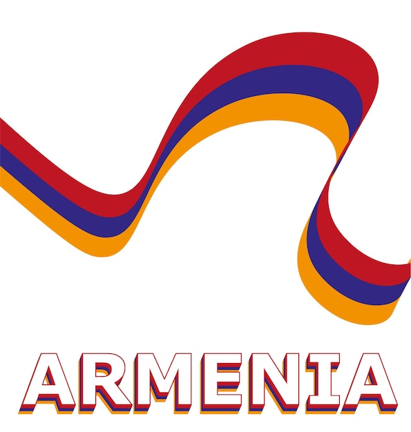 Vector flag ribbon Armenia. Template for Independence Day poster design.