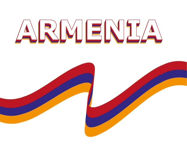 Vector flag ribbon Armenia. Template for Independence Day poster design.