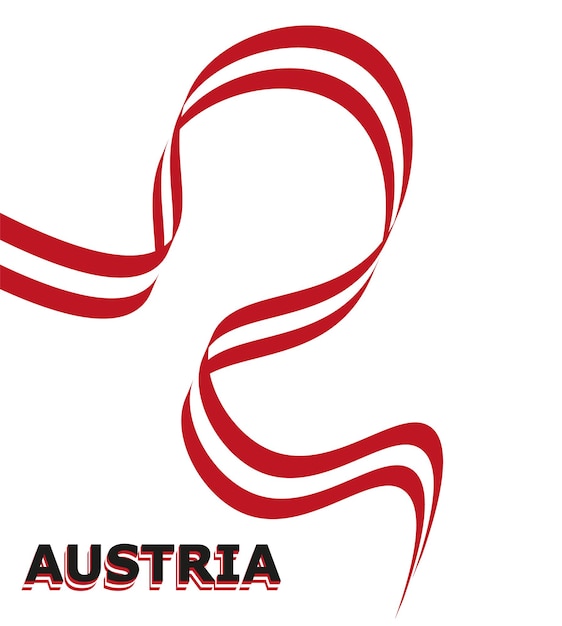 Vector flag ribbon of Austria. Template for Independence Day poster design.