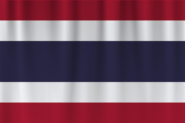 Vector flag of Thailand Thailand waving flag background