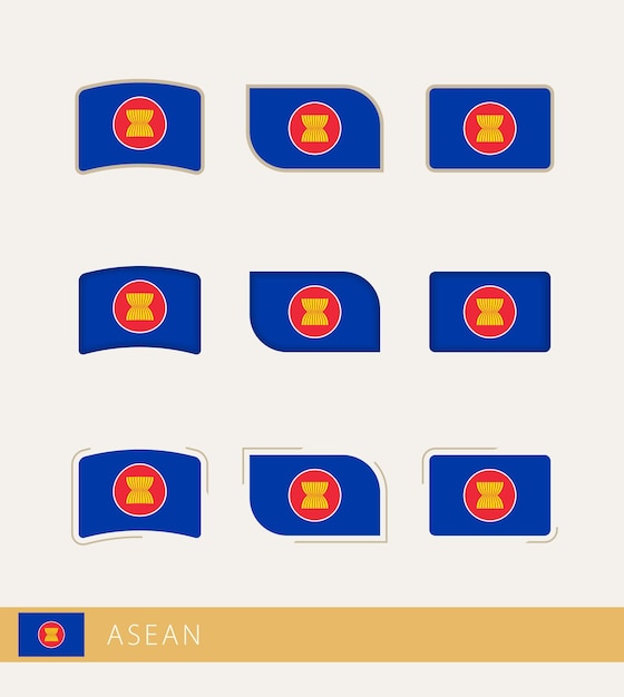 Vector flags of ASEAN collection of ASEAN flags