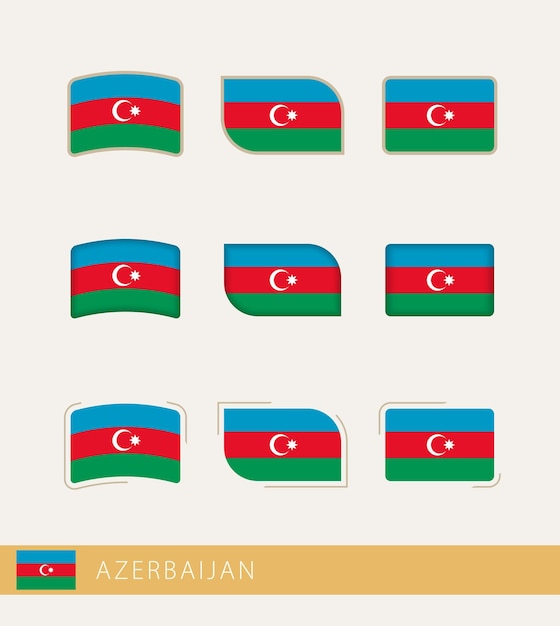 Vector flags of Azerbaijan collection of Azerbaijan flags