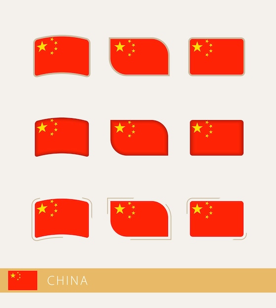 Vector flags of China collection of China flags