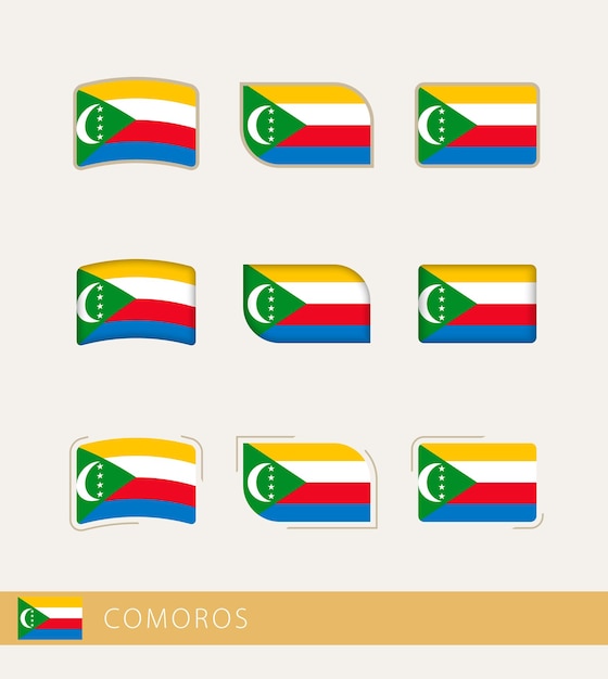 Vector flags of Comoros collection of Comoros flags