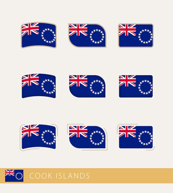 Vector flags of Cook Islands collection of Cook Islands flags