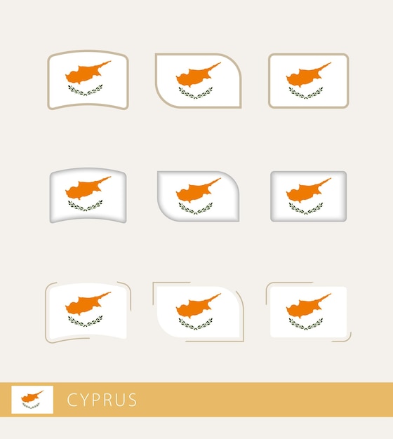 Vector flags of Cyprus collection of Cyprus flags