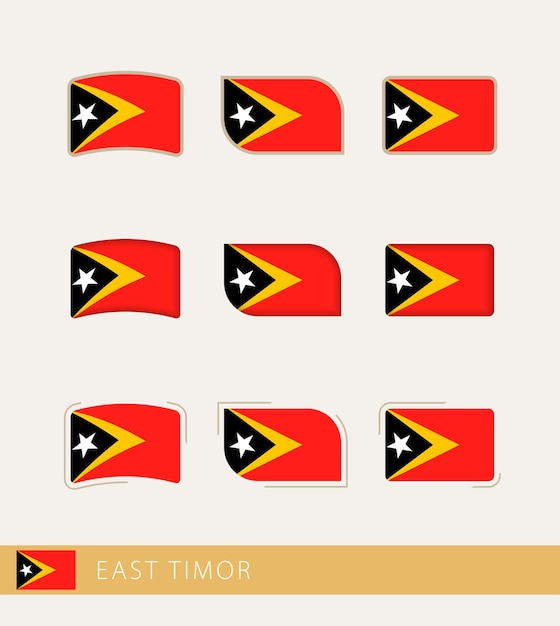 Vector flags of East Timor collection of East Timor flags