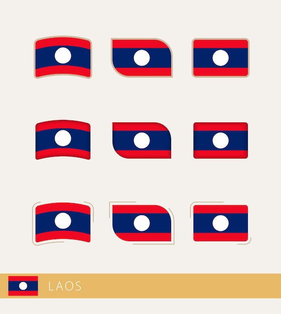 Vector flags of Laos collection of Laos flags