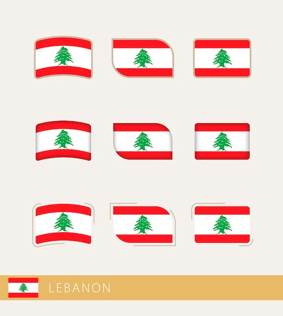 Vector vector flags of lebanon collection of lebanon flags