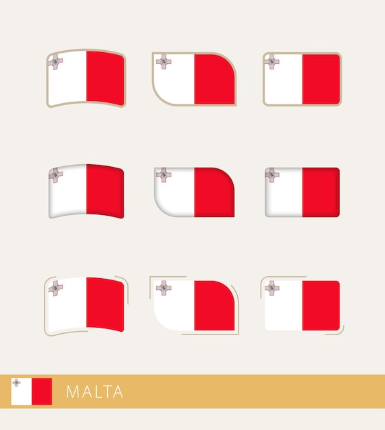 Vector flags of Malta collection of Malta flags