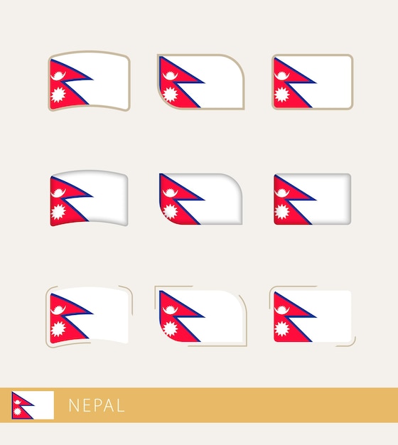 Vector flags of Nepal collection of Nepal flags