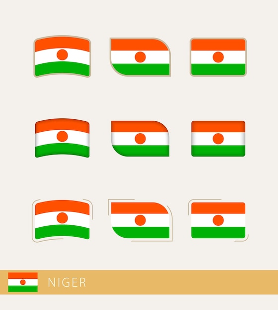 Vector flags of Niger collection of Niger flags