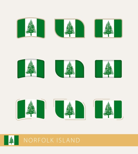 Vector flags of Norfolk Island collection of Norfolk Island flags