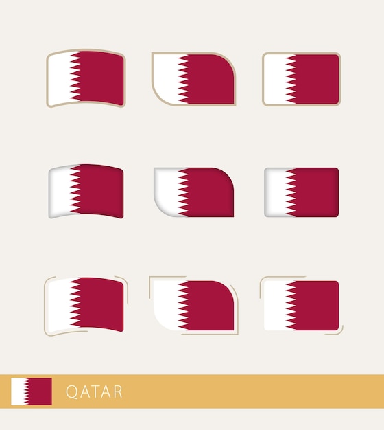 Vector flags of Qatar collection of Qatar flags