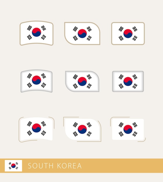 Vector flags of South Korea collection of South Korea flags