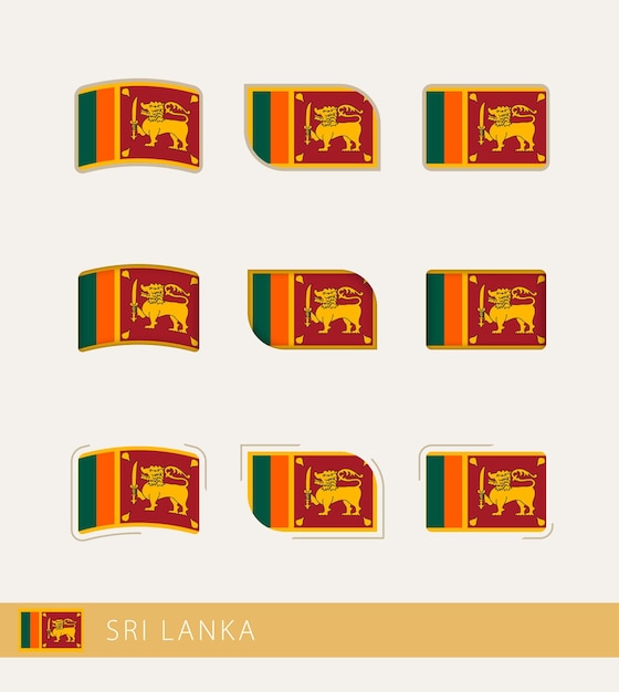 Vector flags of Sri Lanka collection of Sri Lanka flags