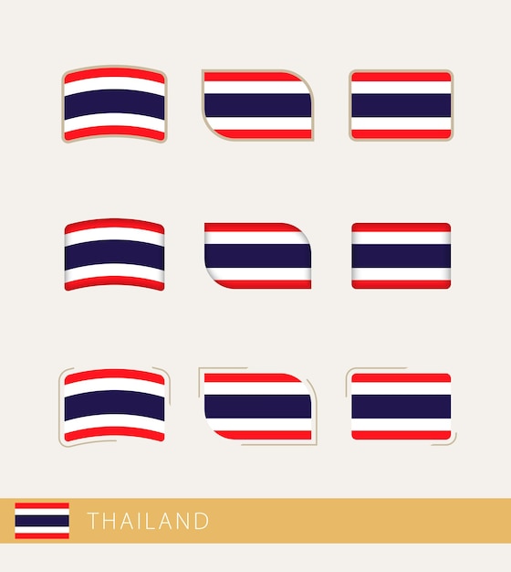 Vector flags of Thailand collection of Thailand flags