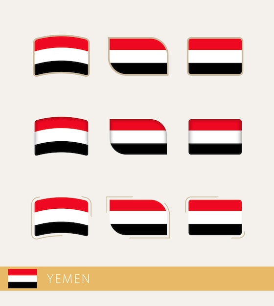 Vector flags of Yemen collection of Yemen flags