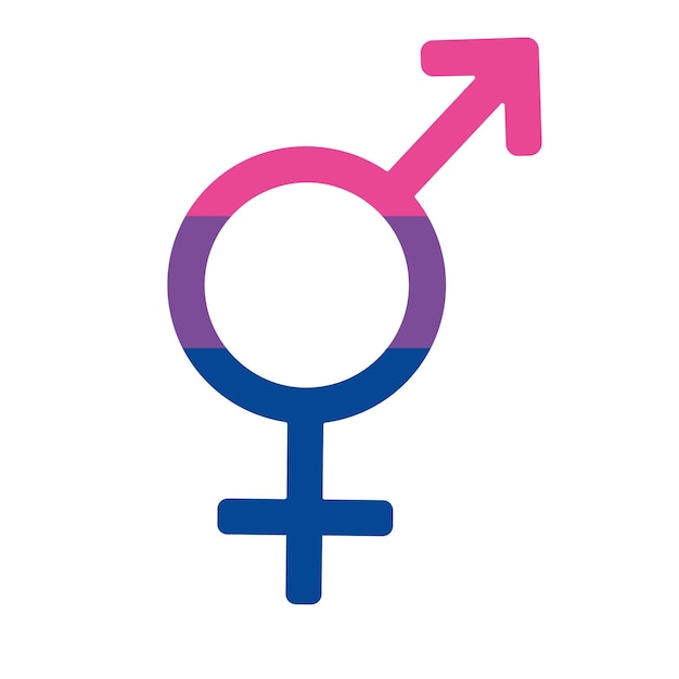 Vector flat bi bisexual bigender flag sign