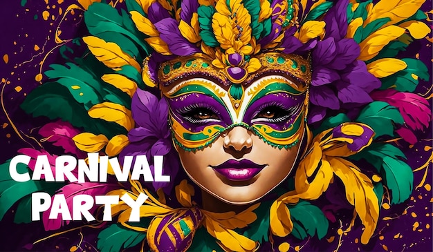 vector flat Brazilian carnival illustration greeting card social media template