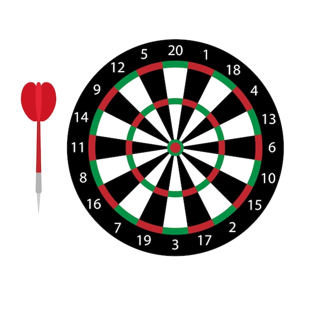 Vector flat cartoon colored darts board